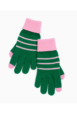 Allison Touchscreen Gloves in Green & Pink