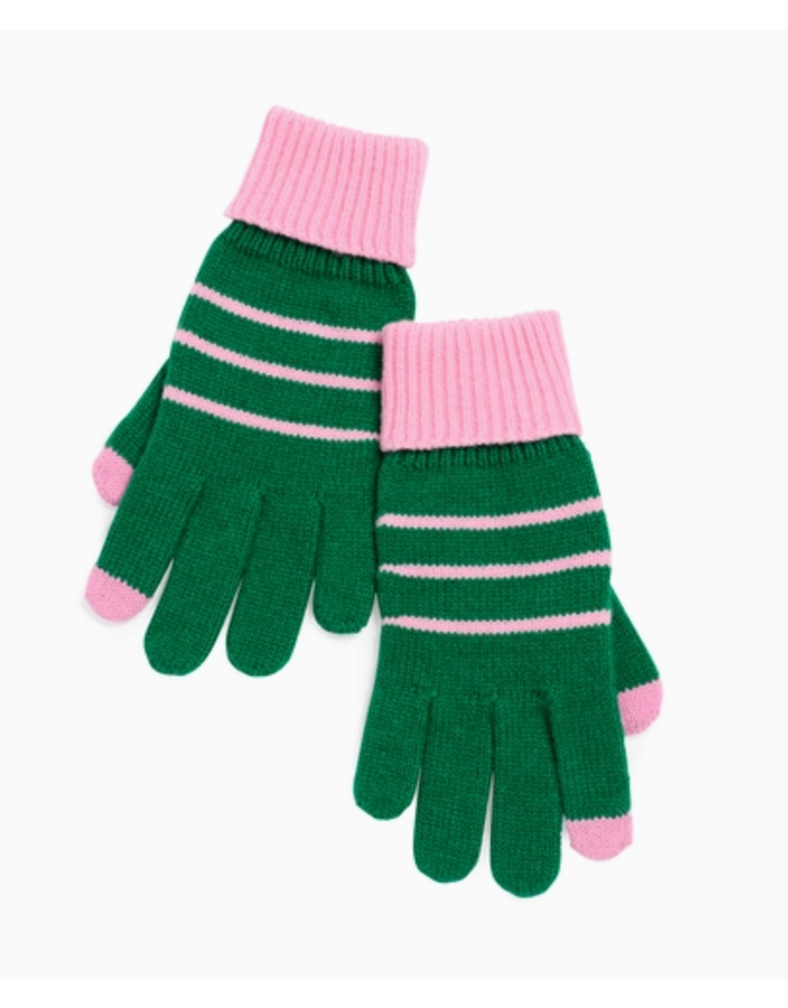 Allison Touchscreen Gloves in Green & Pink