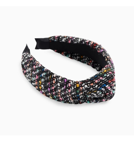 Confetti Knotted Headband in Multicolored Tweed