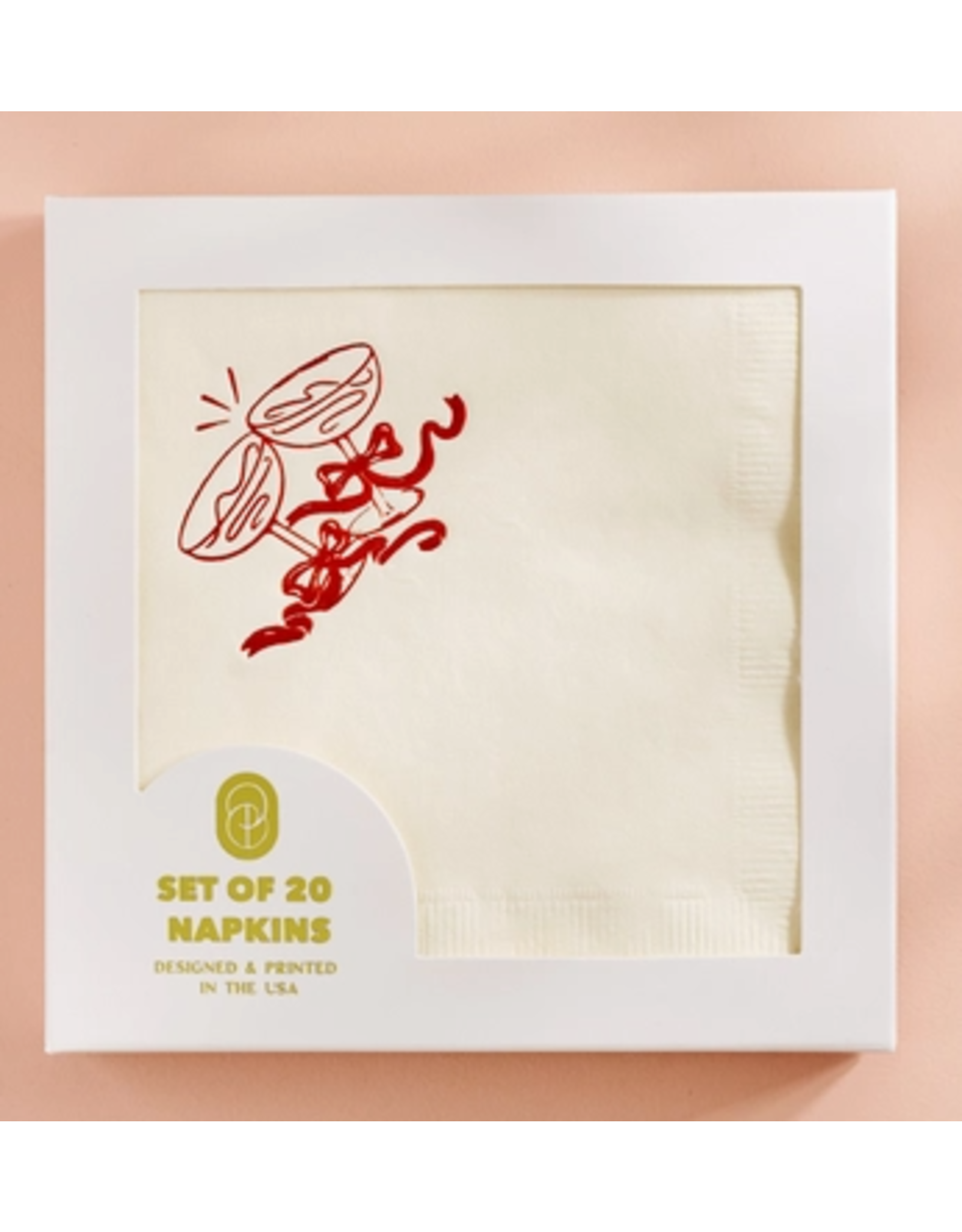 One and Only Paper Cheers Champagne Cocktail Napkins in Red