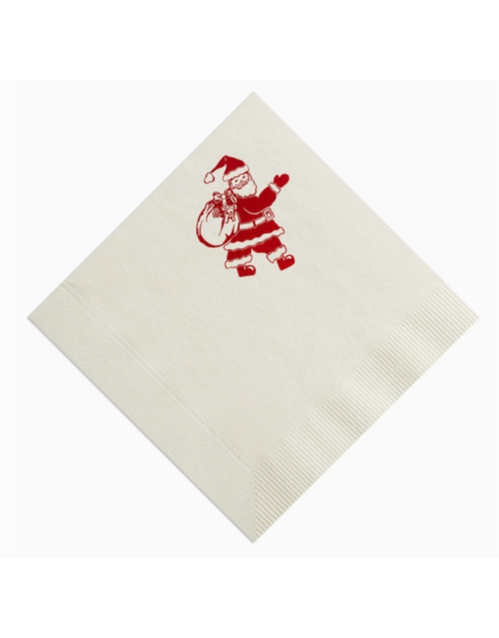 One and Only Paper Jolly Santa Cocktail Napkins in Red