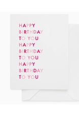 Sugar Paper Stationery Happy Birthday to You Pink Card
