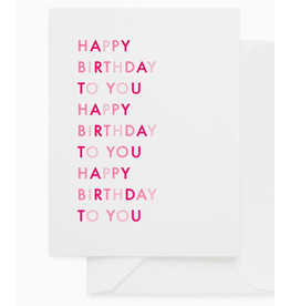 Sugar Paper Stationery Happy Birthday to You Pink Card