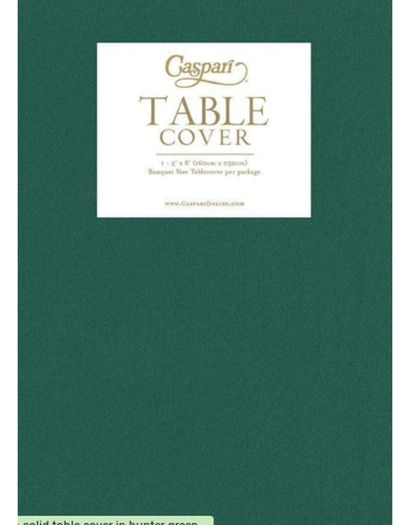 Caspari Paper Table Cover in Hunter Green