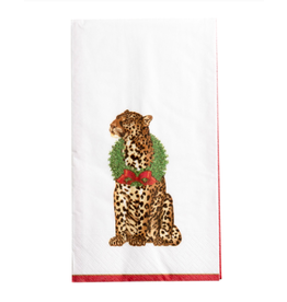 Caspari Wild Christmas Guest Towel
