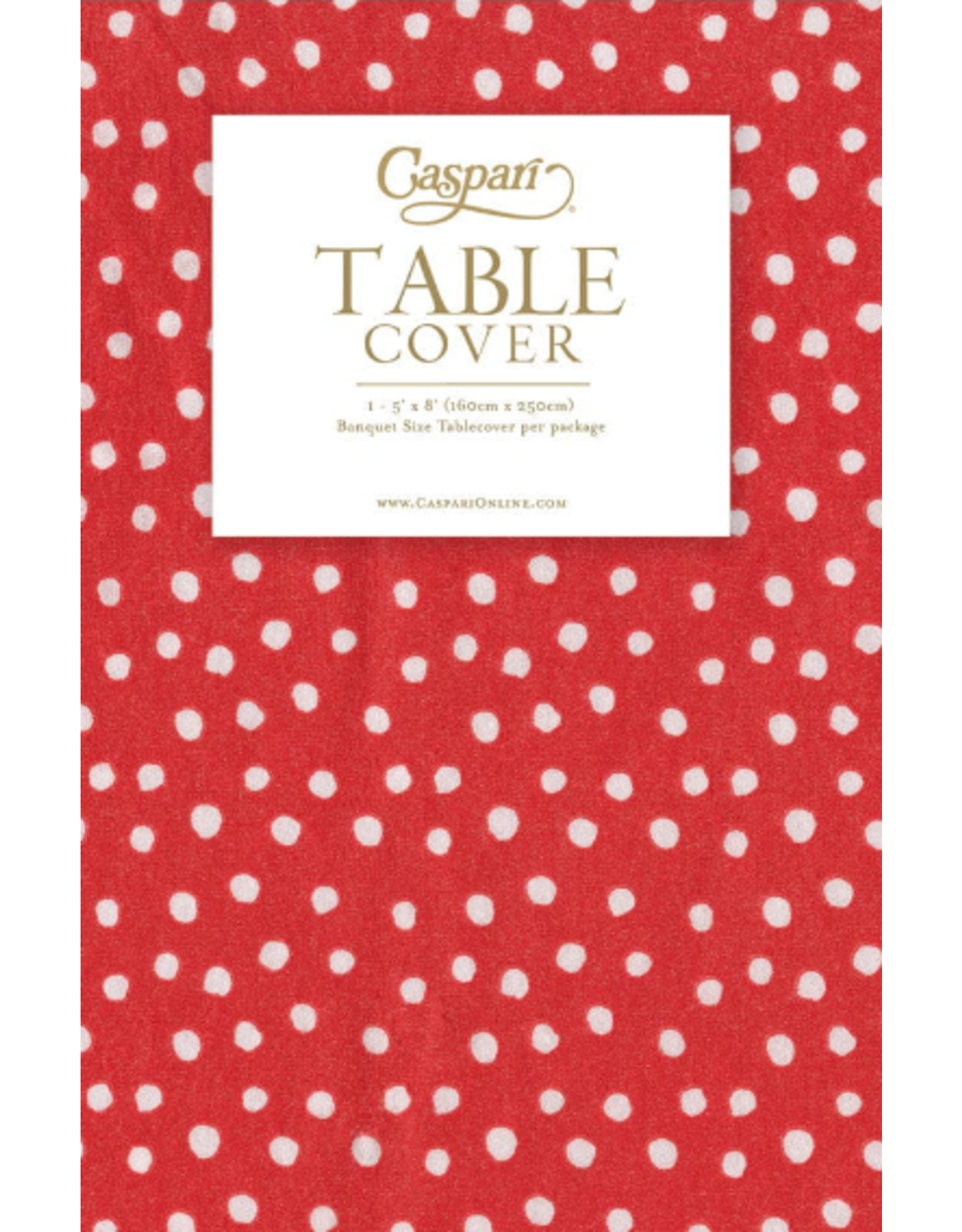 Caspari Paper Table Cover in Red Dot