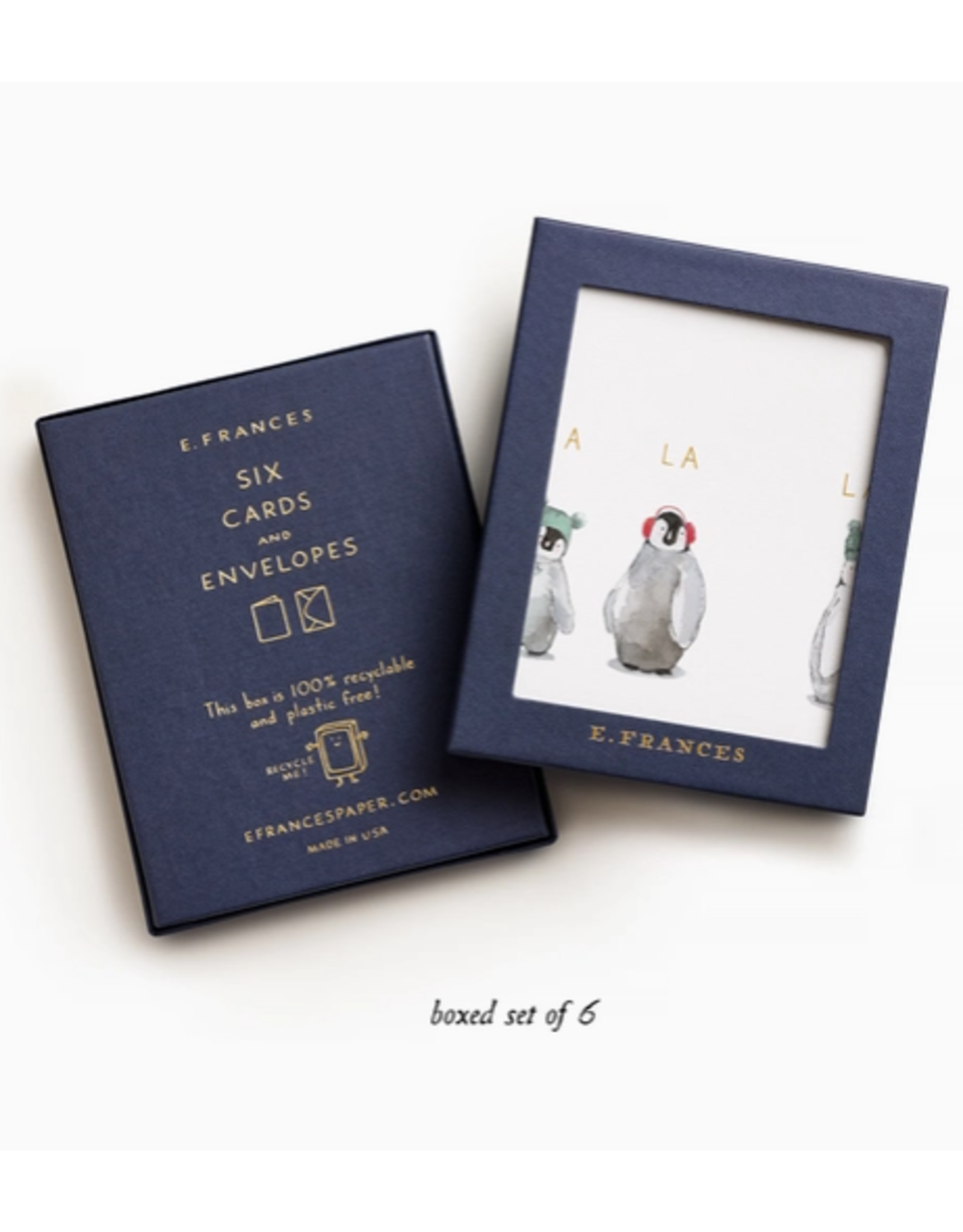 E. Frances Cozy Penguins Holiday Boxed Notecard Set