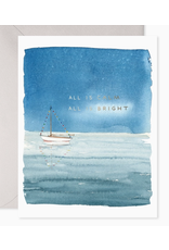 E. Frances Holiday Sailboat All is Calm Card