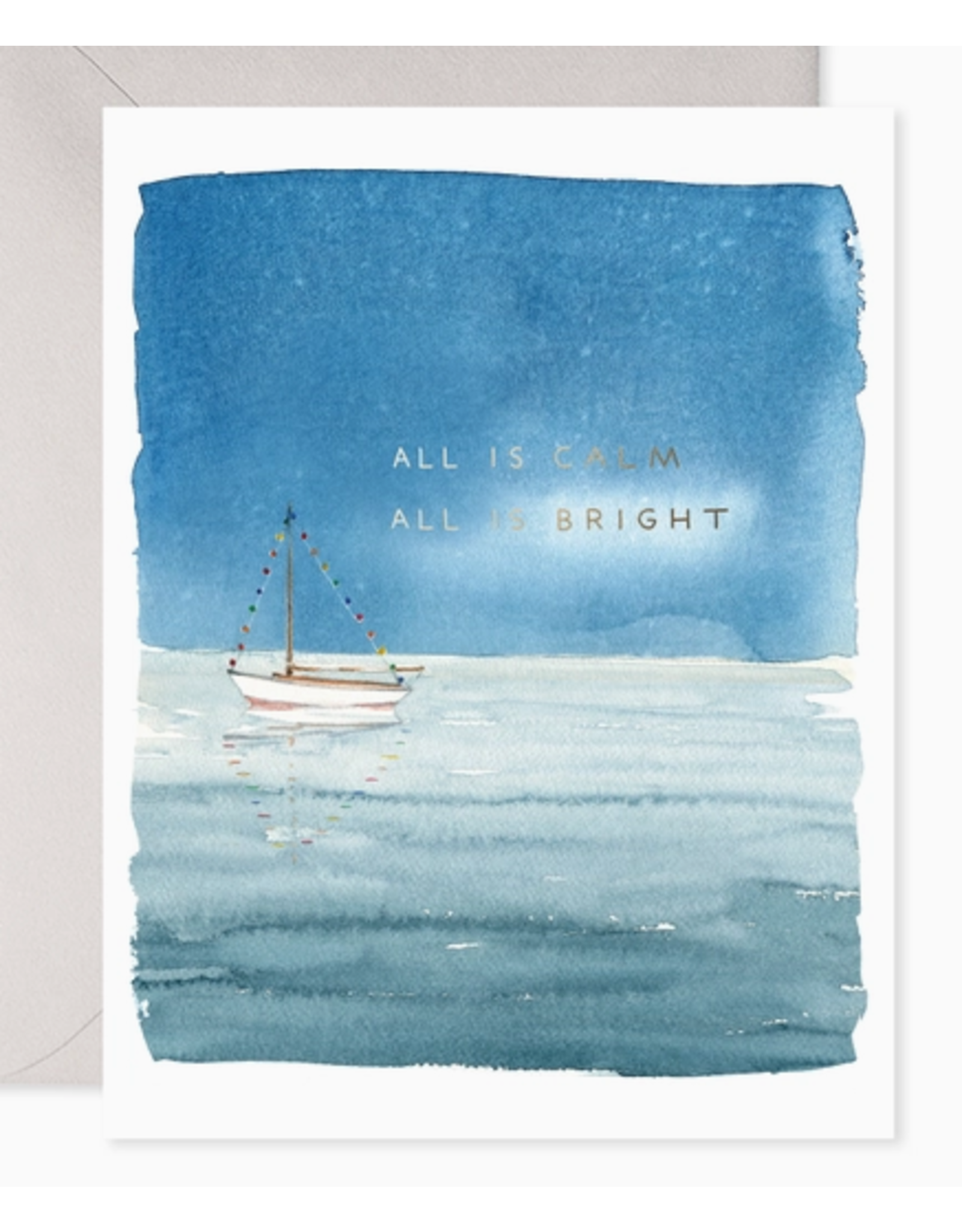 E. Frances Holiday Sailboat All is Calm Card