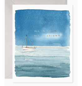 E. Frances Holiday Sailboat All is Calm Card