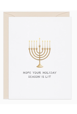 Amy Zhang Lit Menorah Hanukkah Card