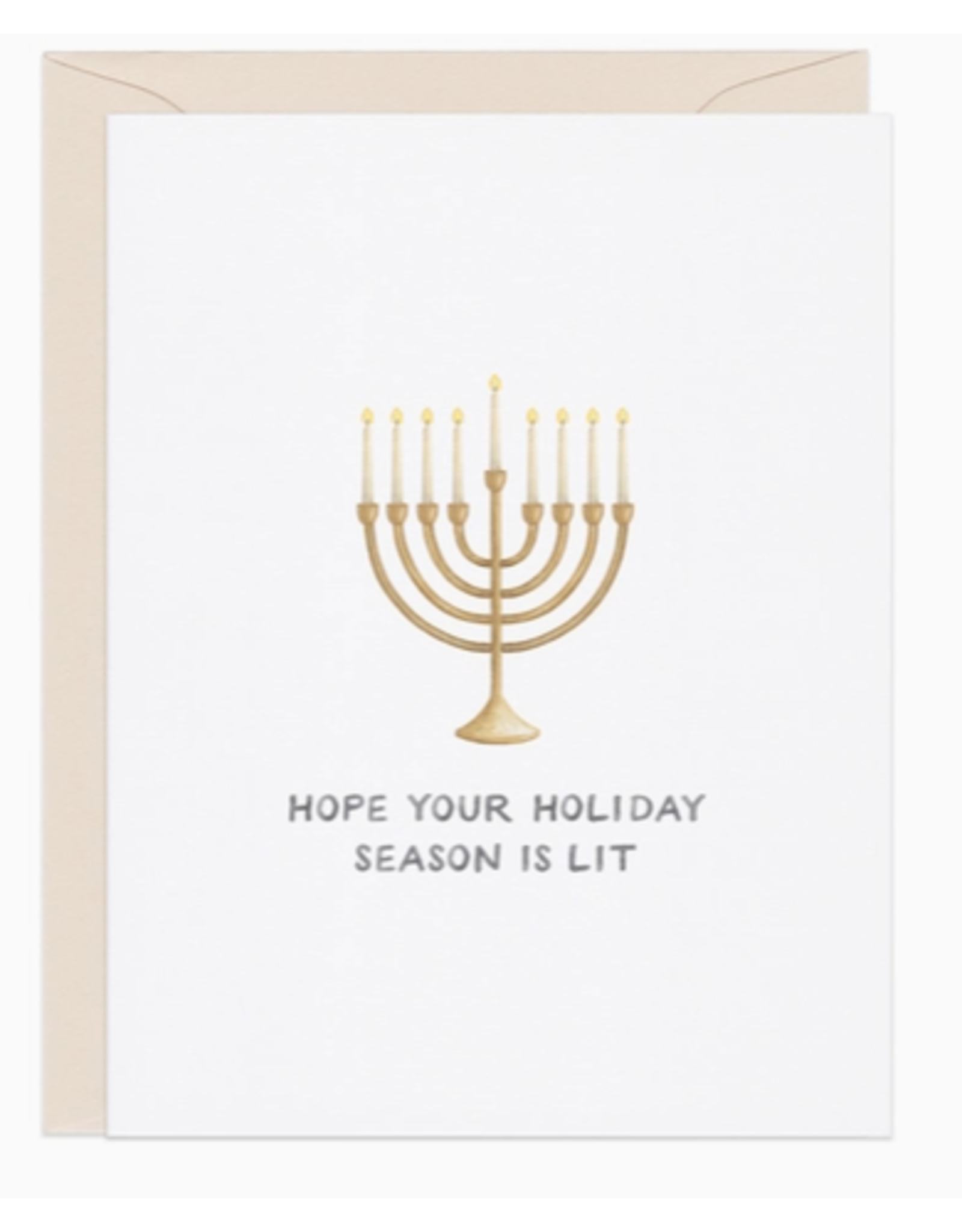 Amy Zhang Lit Menorah Hanukkah Card