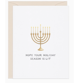 Amy Zhang Lit Menorah Hanukkah Card