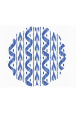 Lucy Grymes Designs Blue Ikat Scalloped Paper Placemats - Set of 24