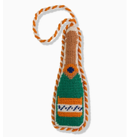 Furbish Studio Champagne Bottle Needlepoint Ornament
