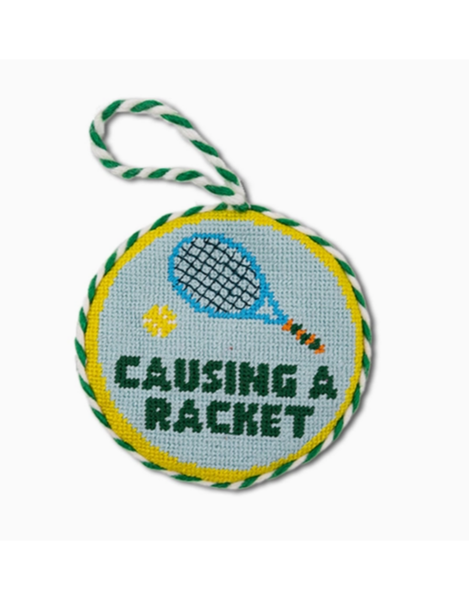 Furbish Studio Causing a Racket Needlepoint Ornament