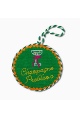 Furbish Studio Champagne Problems Needlepoint Ornament