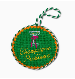 Furbish Studio Champagne Problems Needlepoint Ornament
