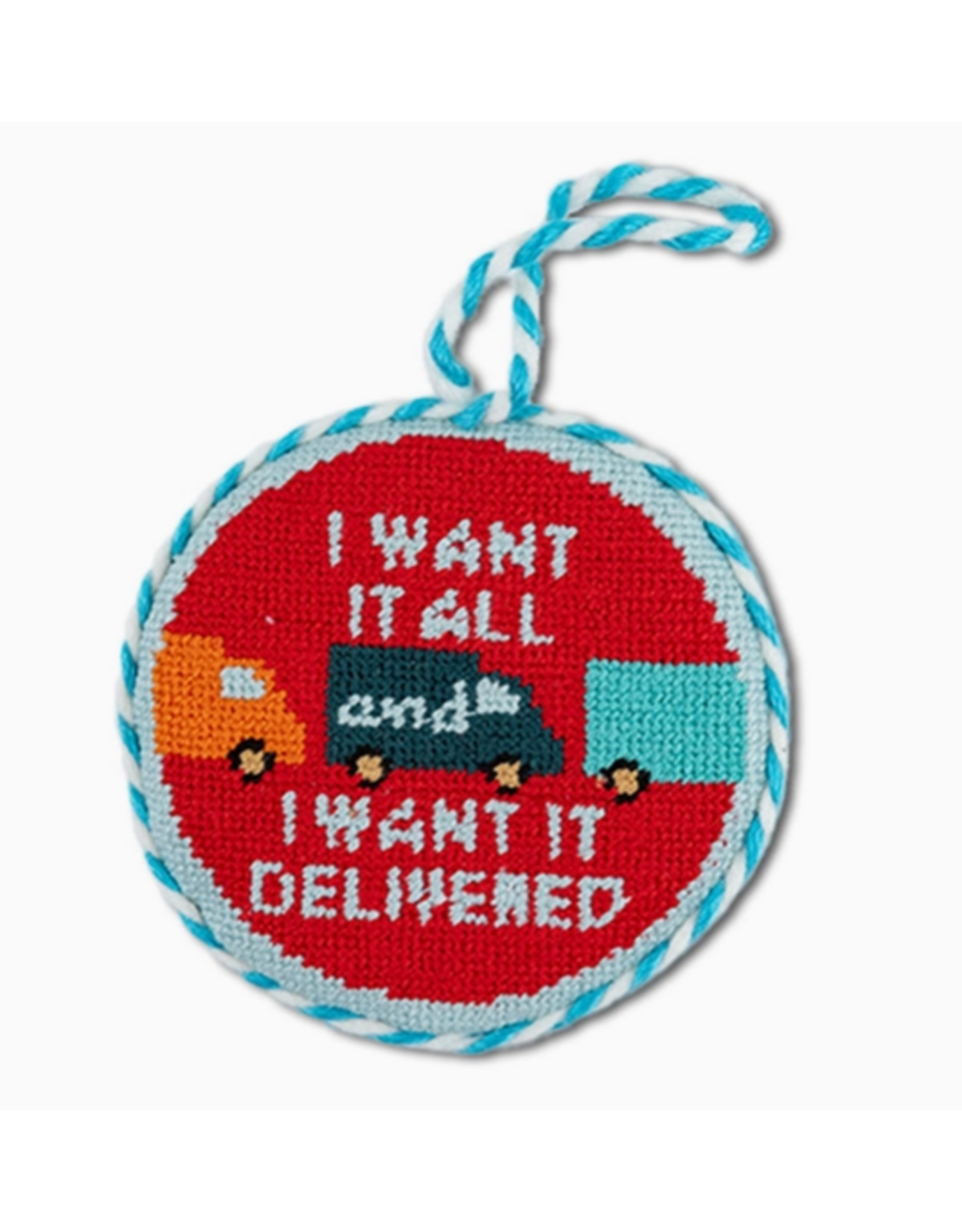 Furbish Studio I Want It Delivered Needlepoint Ornament
