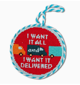 Furbish Studio I Want It Delivered Needlepoint Ornament
