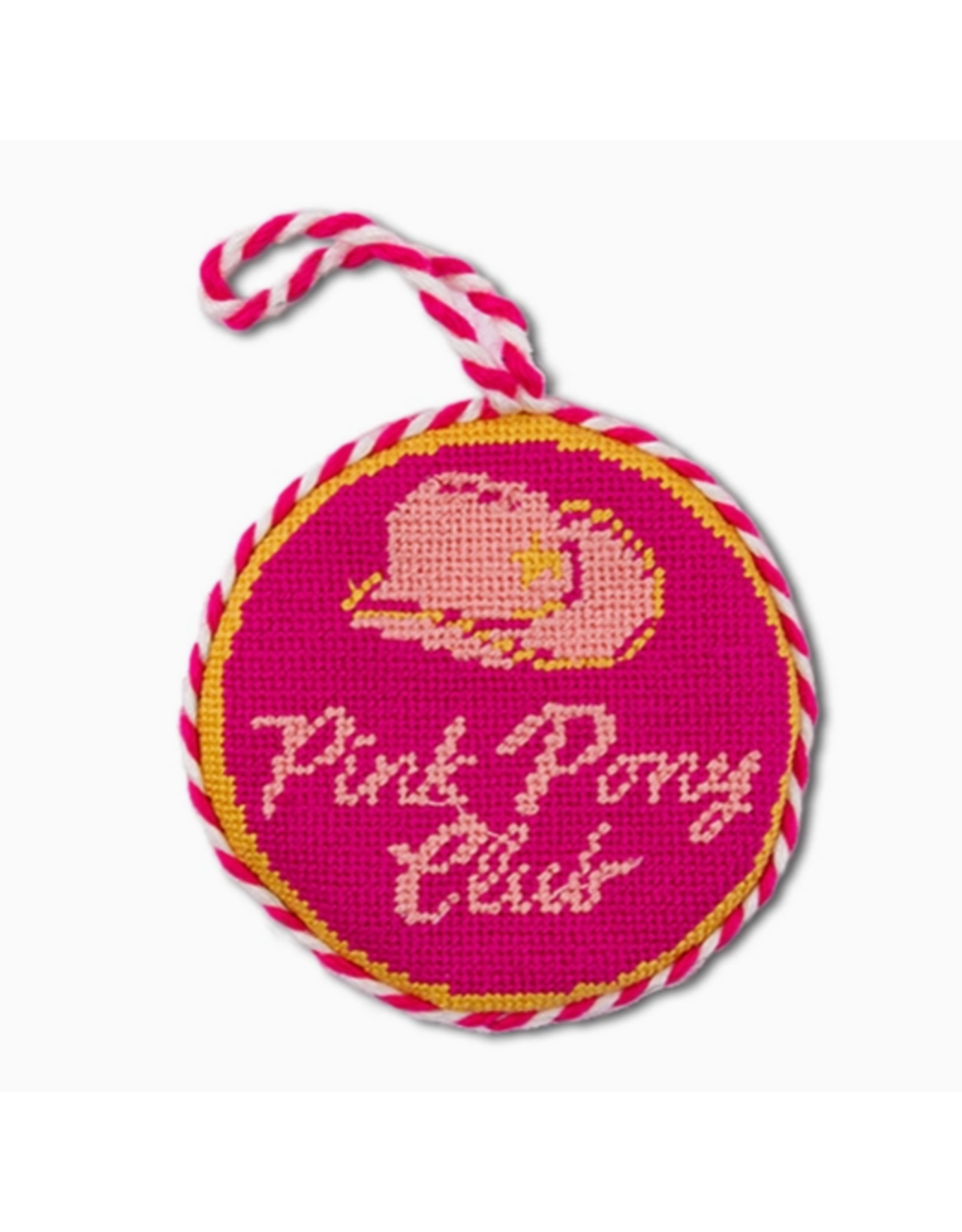 Furbish Studio Pink Pony Club Needlepoint Ornament