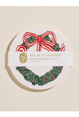 One and Only Paper Holiday Wreath Coasters - Set of 4