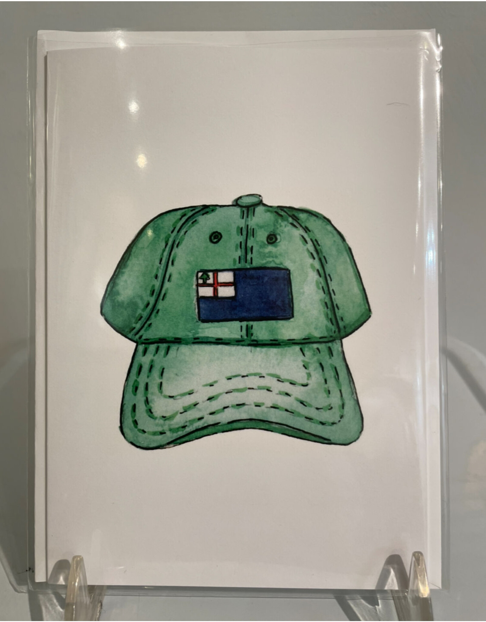 Kelley Cintra Studio Green Flag Hat Greeting Card by Kelley Cintra Studio