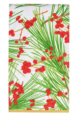 Caspari Berries & Pine Guest Towel