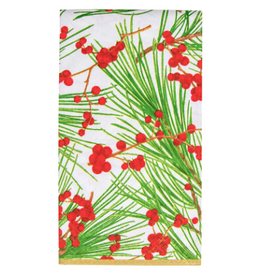 Caspari Berries & Pine Guest Towel