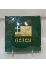 Caspari 02129 Bunker Hill Flag Green Cocktail Napkin