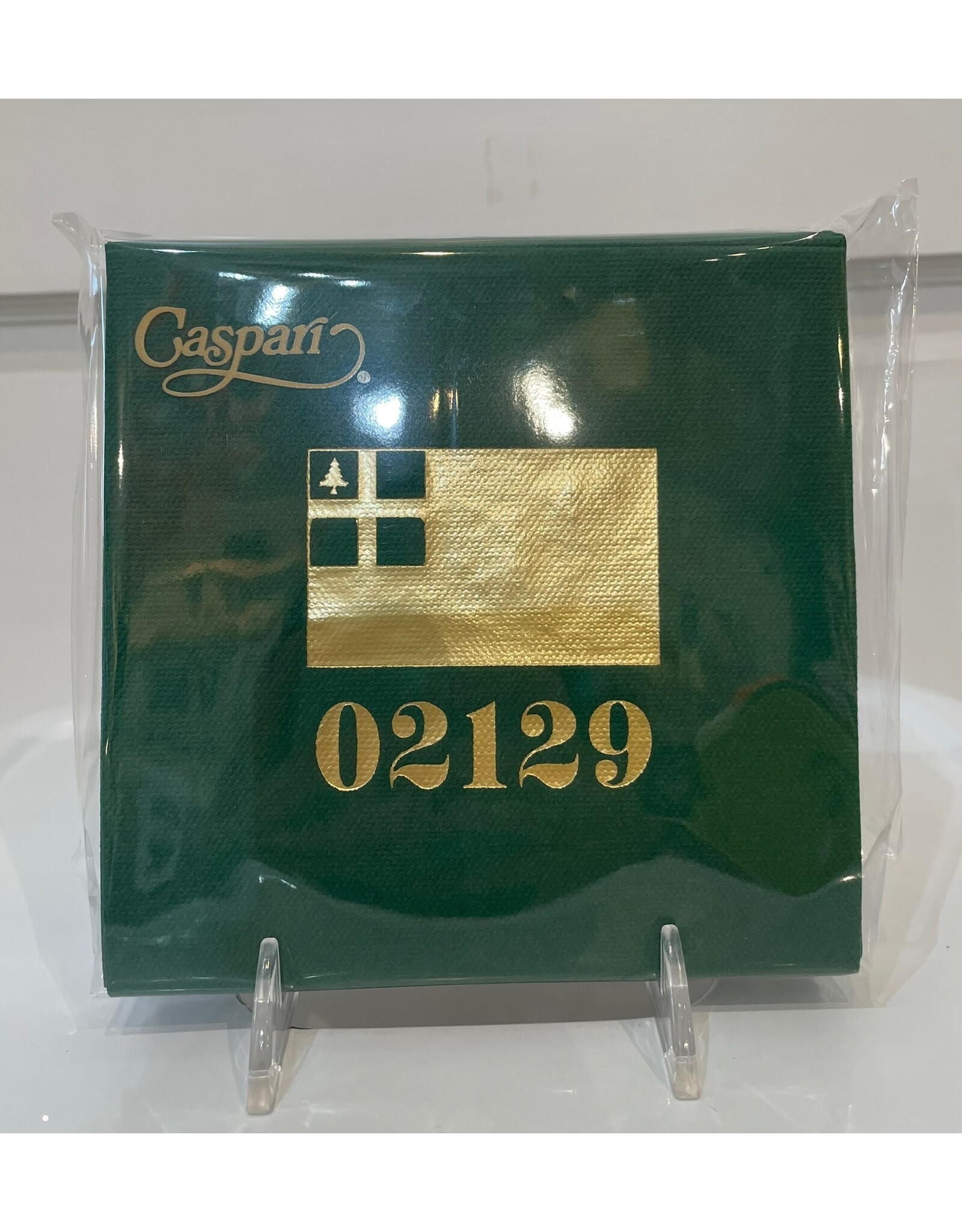 Caspari 02129 Bunker Hill Flag Green Cocktail Napkin