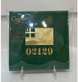 Caspari 02129 Bunker Hill Flag Green Cocktail Napkin