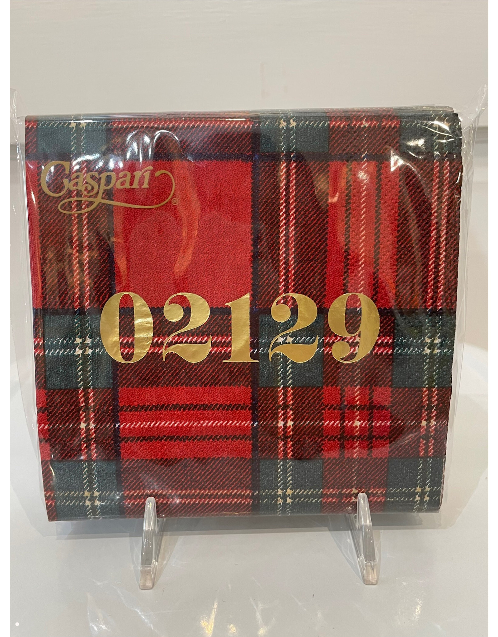 Caspari 02129 Royal Plaid Cocktail Napkin