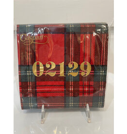 Caspari 02129 Royal Plaid Cocktail Napkin