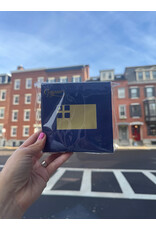 Caspari Gold Bunker Hill Flag Navy Cocktail Napkin