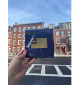 Caspari Gold Bunker Hill Flag Navy Cocktail Napkin