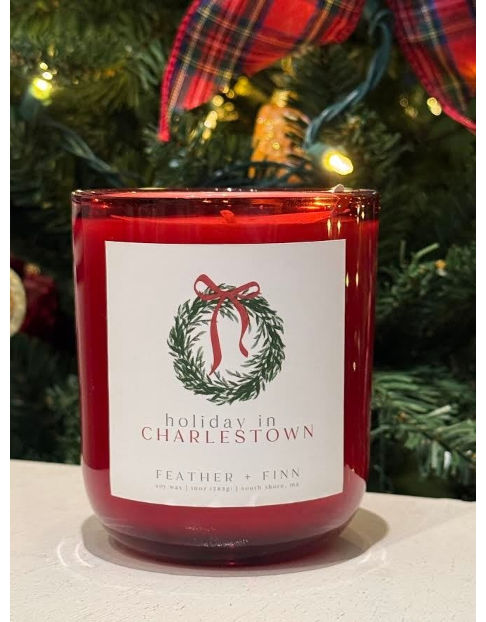 Feather + Finn Holiday in Charlestown Candle in Red by Feather + Finn
