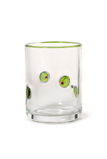 Tabletop Shop at Place & Gather Hand-Painted Double Old Fashion Glass in Olive