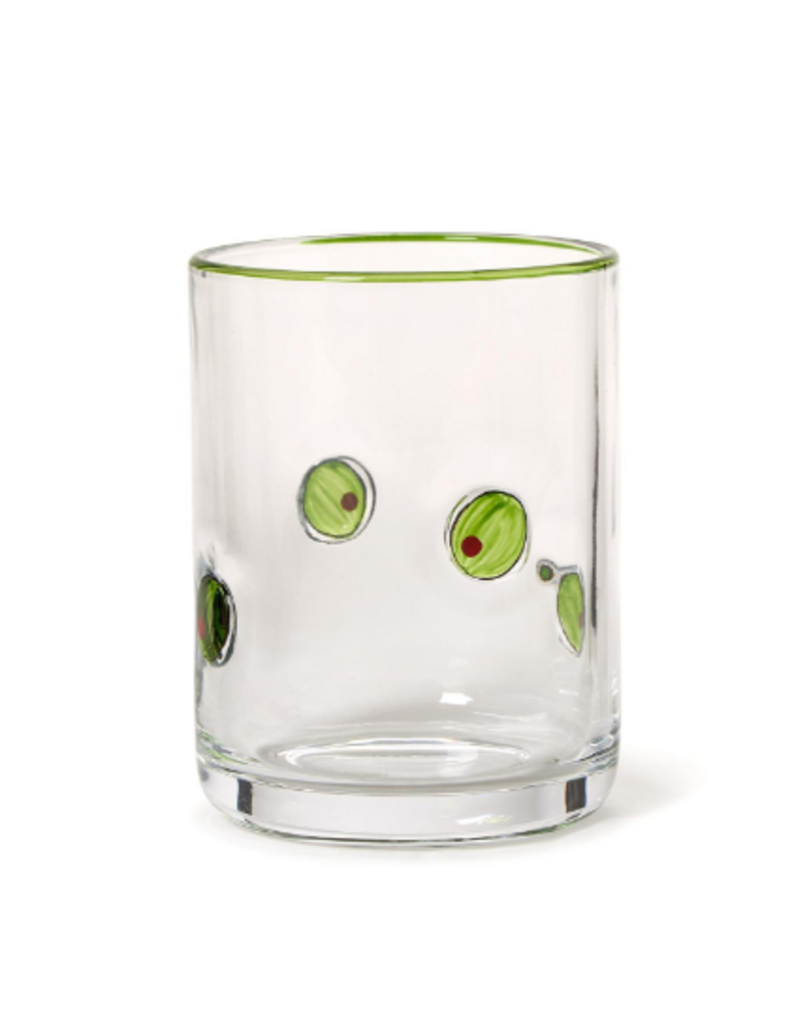 Tabletop Shop at Place & Gather Hand-Painted Double Old Fashion Glass in Olive