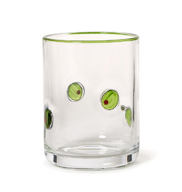 Tabletop Shop at Place & Gather Hand-Painted Double Old Fashion Glass in Olive