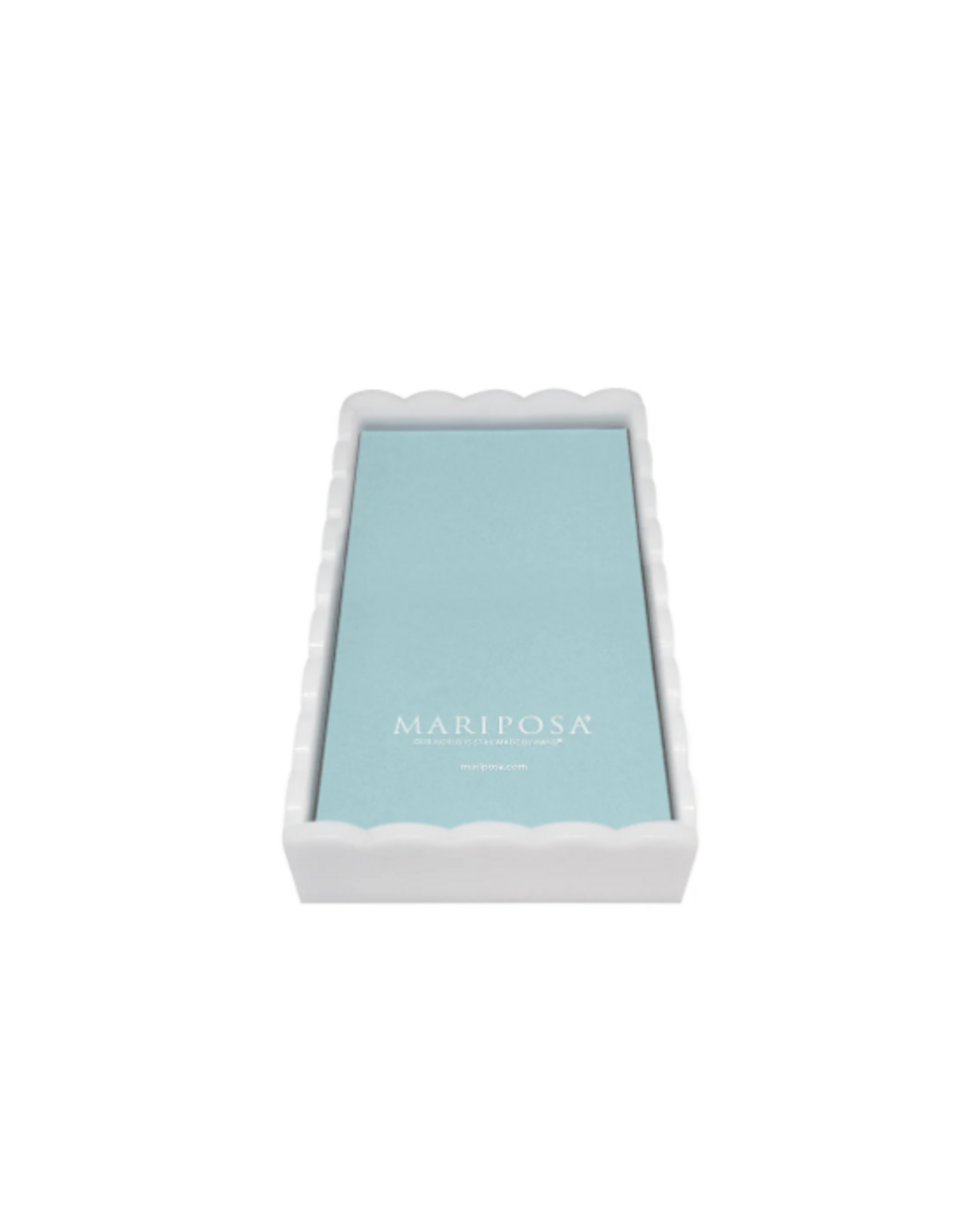 Mariposa White Scalloped Guest Towel Box by Mariposa