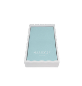Mariposa White Scalloped Guest Towel Box by Mariposa