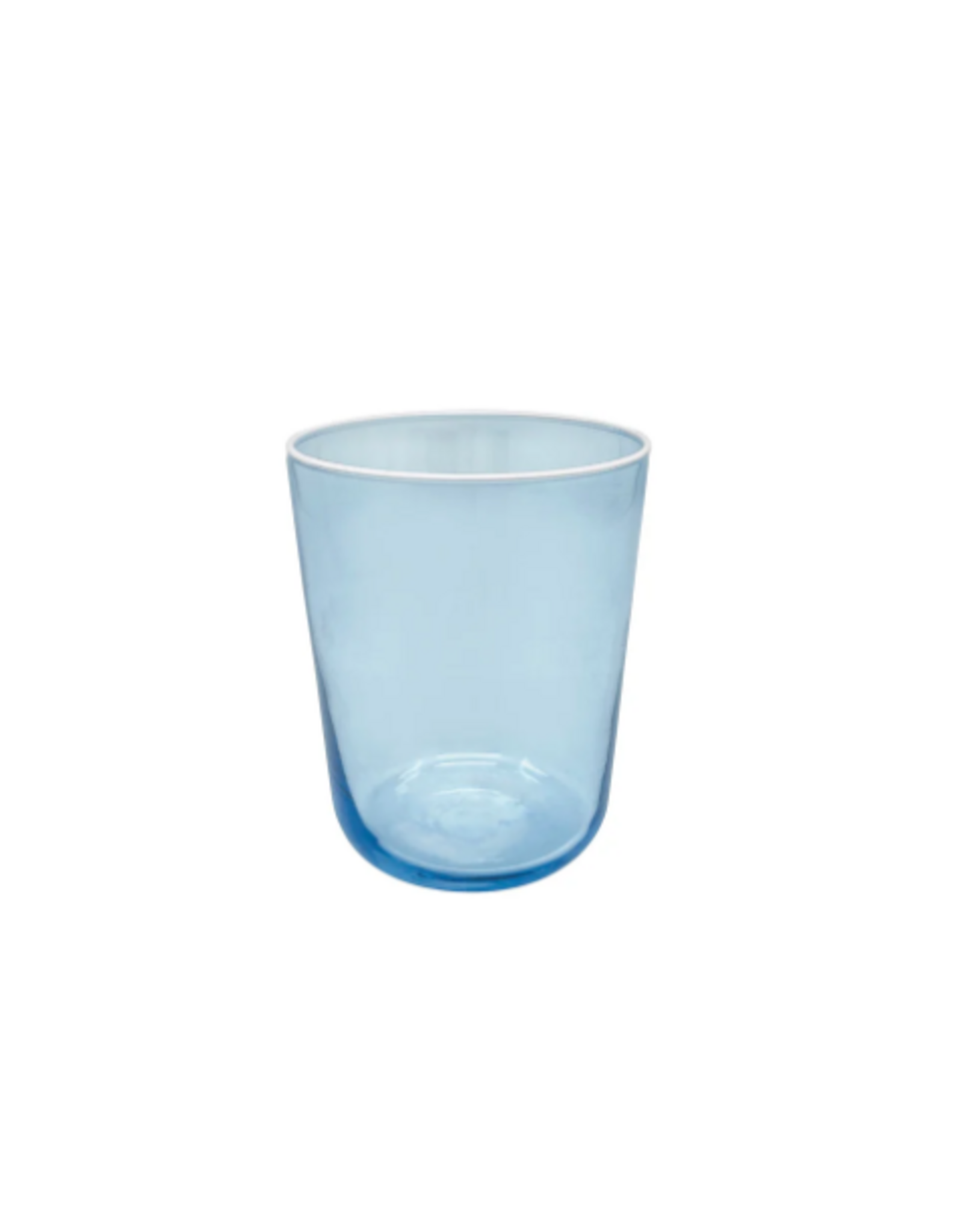 Mariposa Blue with White Rim Double Old Fashion Glass