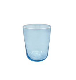 Mariposa Blue with White Rim Double Old Fashion Glass