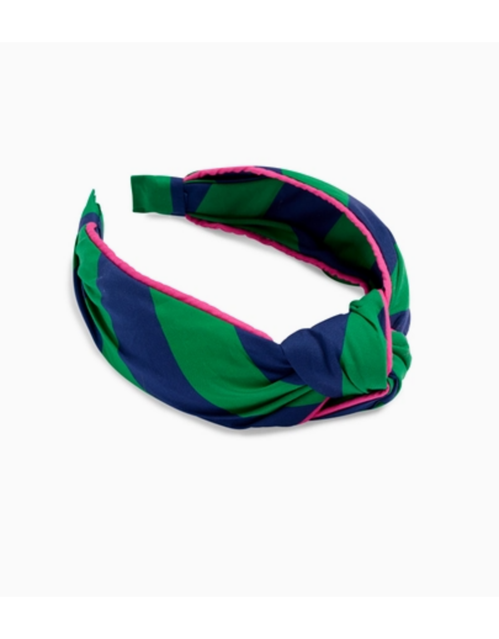 Accessories Shop by Place & Gather Knotted Headband in Navy & Green Stripe