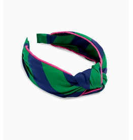 Accessories Shop by Place & Gather Knotted Headband in Navy & Green Stripe