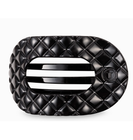 Teleties Jet Black Quilted Teleties Flat Hair Clip - Large