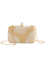 Sora Minaudiere Clutch in Natural & Silver Shell