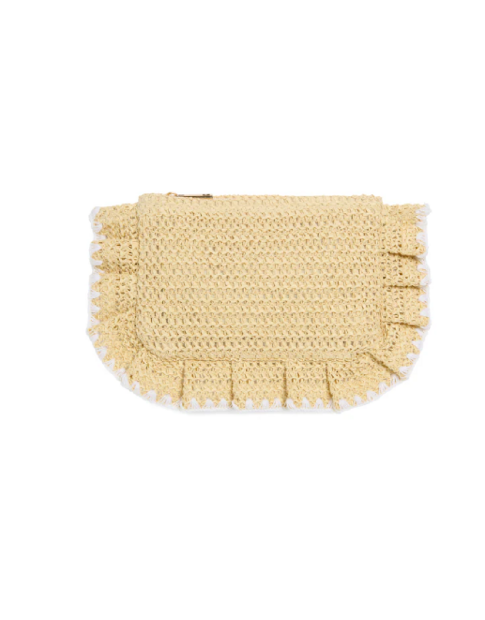 Accessories Shop by Place & Gather Arabella Ruffle Zip Pouch in Natural