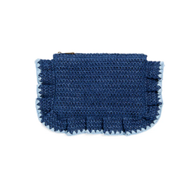 Accessories Shop by Place & Gather Arabella Ruffle Zip Pouch in Navy Blue